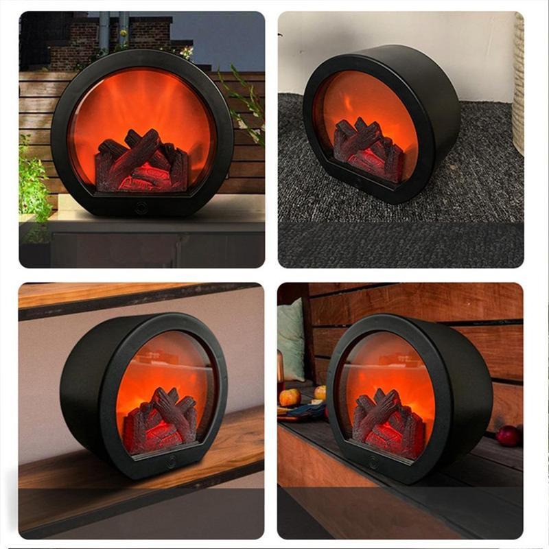 🔥Flamlös LED-eldstad Dekorativ lanternlampa