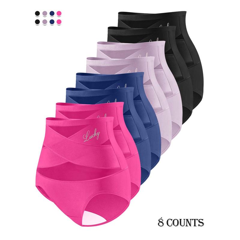 🌸Sista dagen – köp 1, få 3 paket✨Plus size-högmidjade trosor med korsande magkontroll