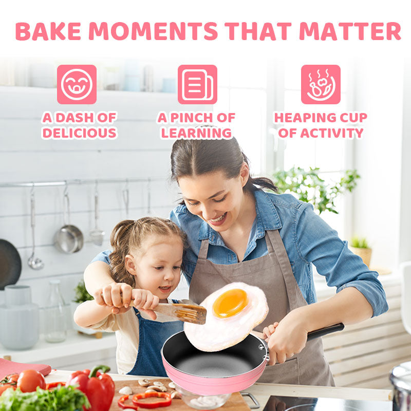 🎁 [Perfekt Present till Barn] 🍳 Barns Mini-Kök med Riktiga Matlagningsleksaker – 22-delars Set
