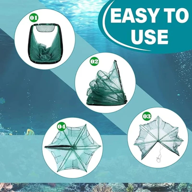 🚨 50 % RABATT! 🚨Automatiskt hopfällbart nät för sportfiskare – förstärkt fisknät i nylon, håvnät med teleskophandtag 🎣✨