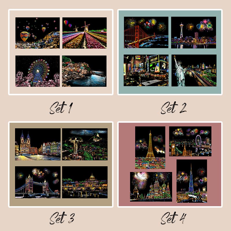 🧠🎨4-delars kreativt skrapmålningsset med verktyg（🚀55% rabatt）