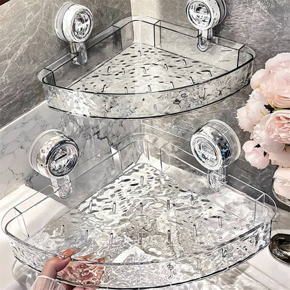 No-Drill Clear Wall Caddy: Borrfri, löstagbar, multifunktionell förvaring av trianglar och rektanglar