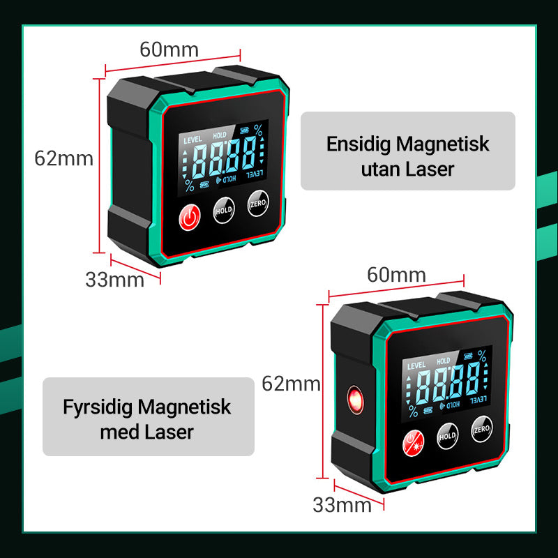 Magnetisk digital vinkelmätare med elektronisk laser