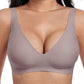 Jelly trådlös BH för kvinnor – Sömlös push-up bralette med djup V-ringning, perfekt för vardagen