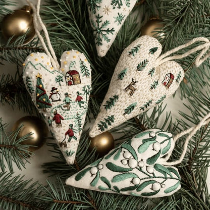 🎅Bästa julklappen💖DIY hjärtformad handbroderad juldekoration/dekorationskit