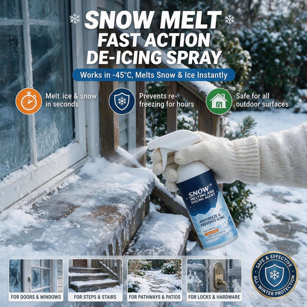 🧊 Högeffektivt snö- och issmältningsmedel – lämpligt för snösmältning på stora ytor och avisning av fordon