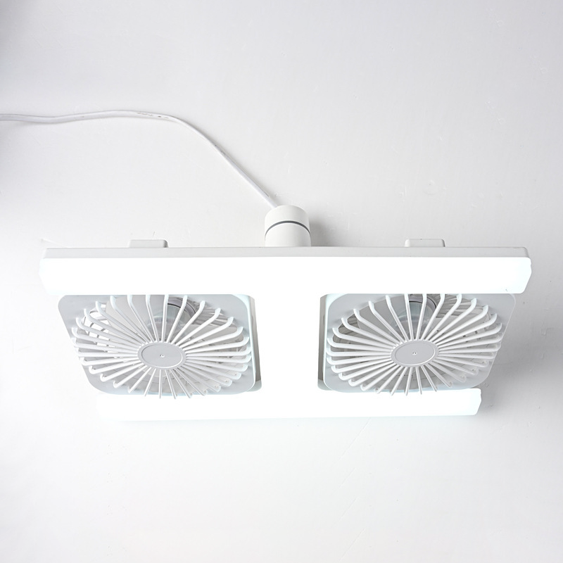 🌬️✨ Dubbel takfläkt med LED-ljus – modern design med fjärrkontroll för vardagsrum och sovrum