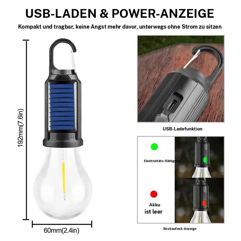 ⏳Begränsad tid – 50% rabatt⏰Utomhuscamping Hängande Typ-C Laddning Retro Glödlampa Belysning Dekoration