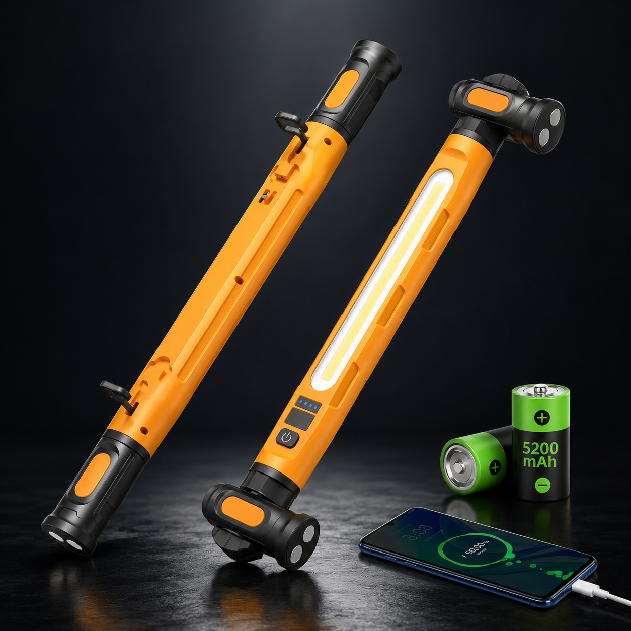 Uppladdningsbar LED-arbetslampa – 3000LM Magnetisk Portabel Verkstadslampa med 360° Rotation & Powerbank-funktion 🔦