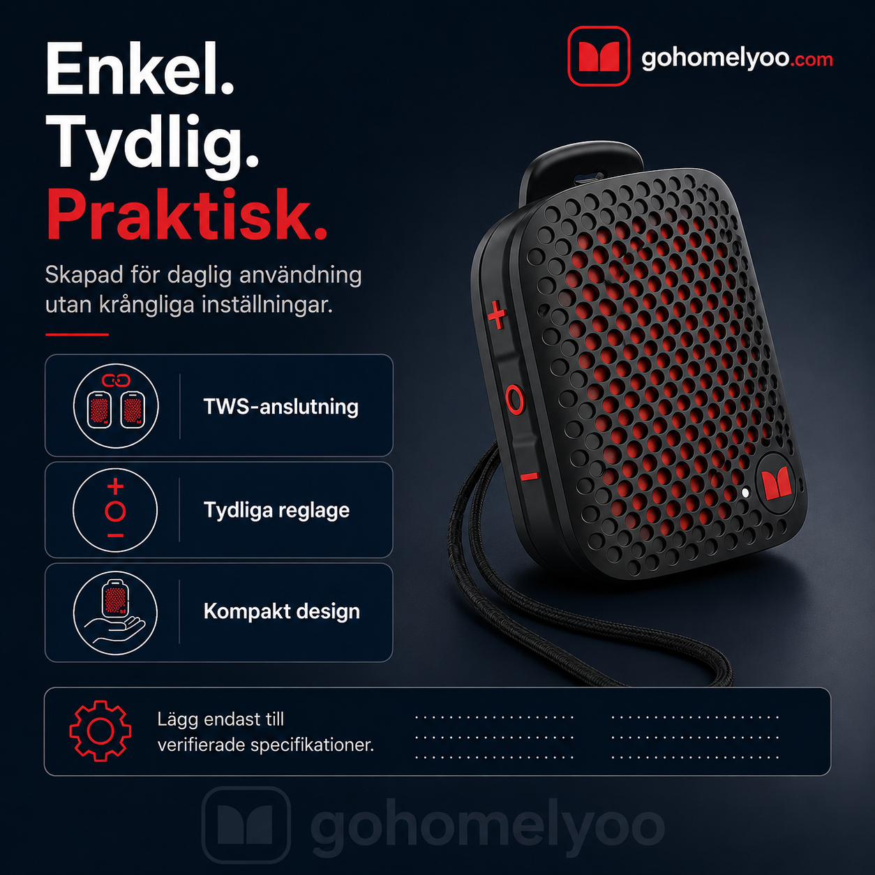 Vattentät Bluetooth-cykelhögtalare med monteringsfäste