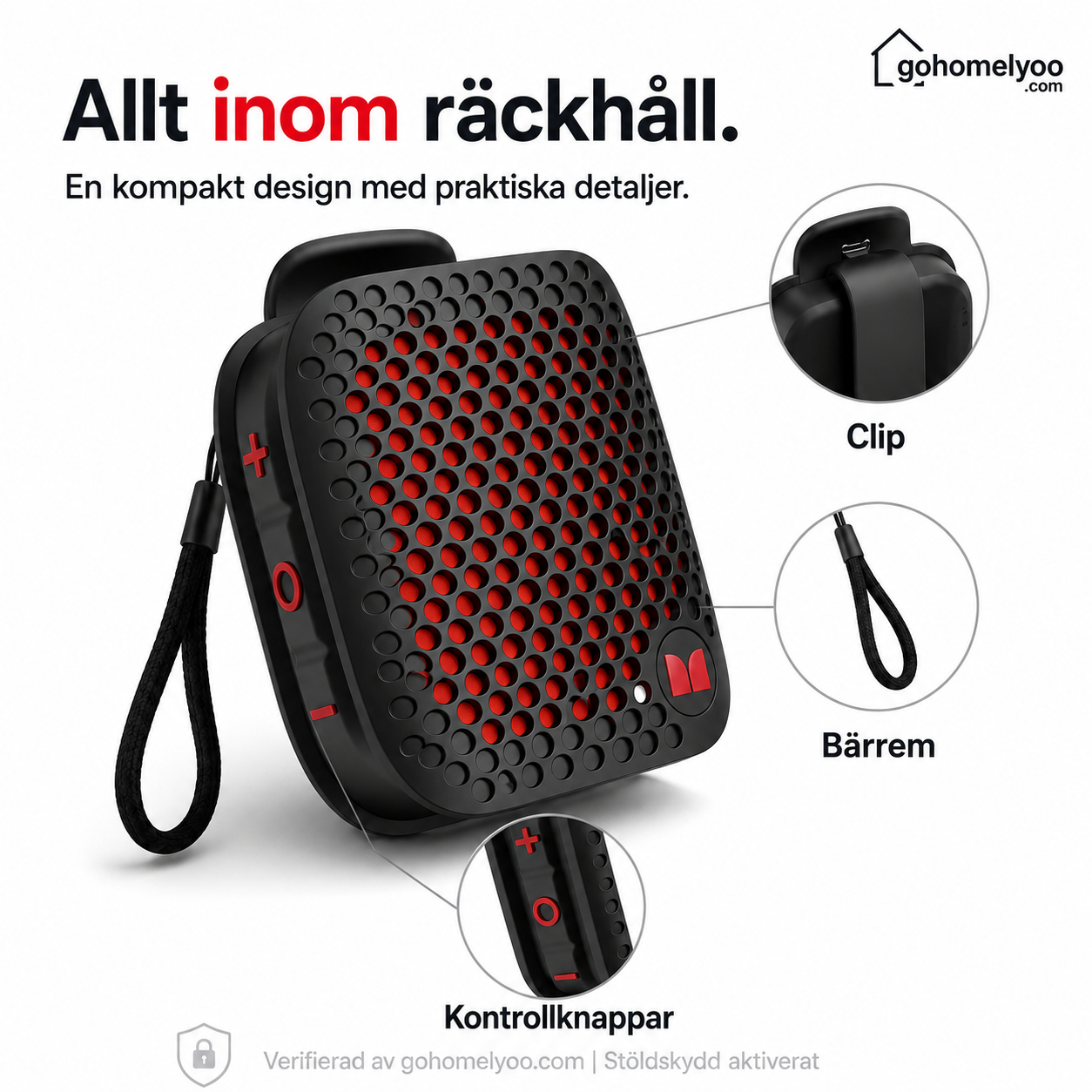 Vattentät Bluetooth-cykelhögtalare med monteringsfäste