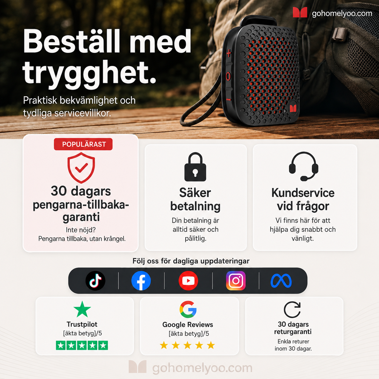 Vattentät Bluetooth-cykelhögtalare med monteringsfäste