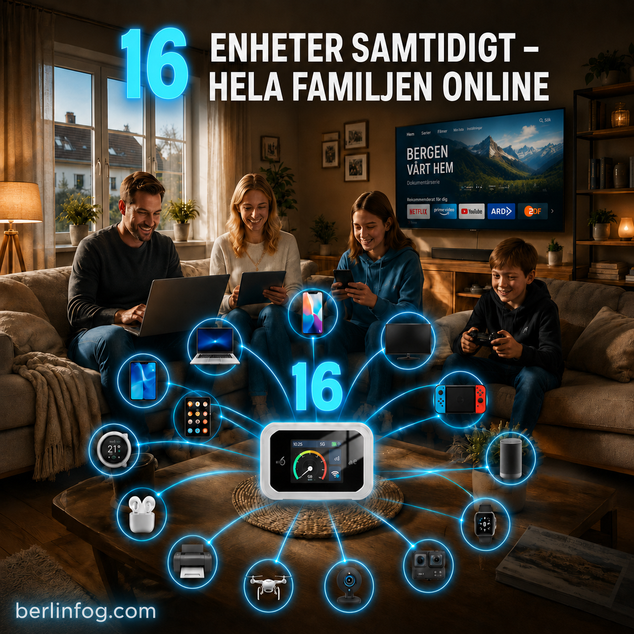 📶Bärbart Wi-Fi som är kompatibelt med alla nätverk.