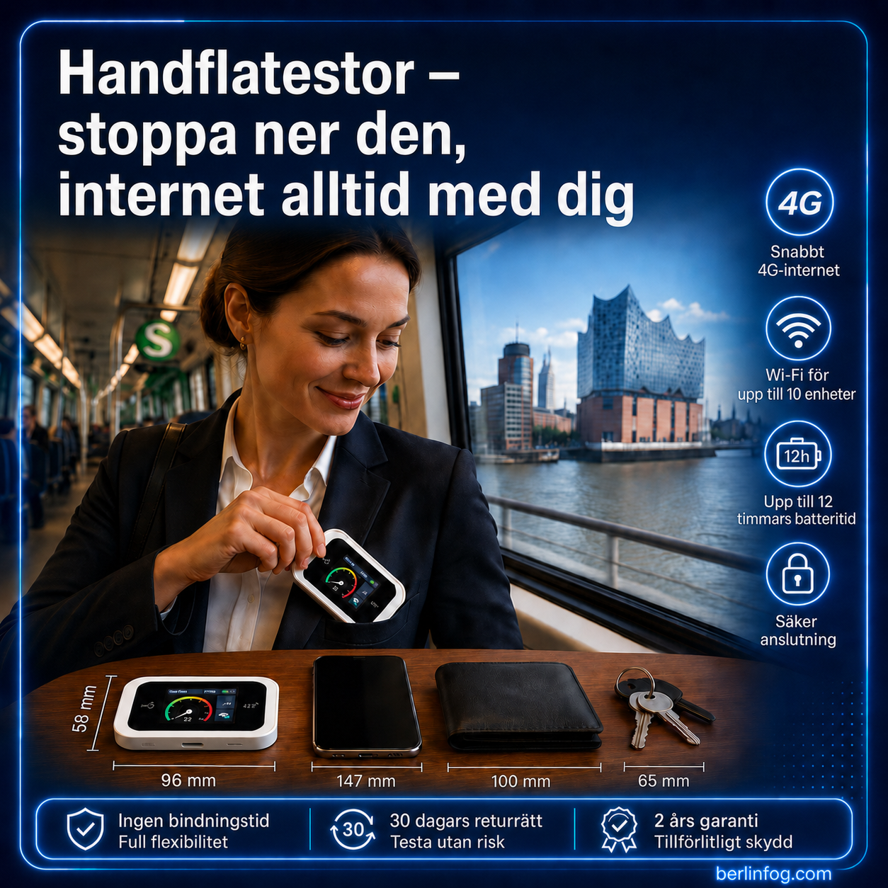 📶Bärbart Wi-Fi som är kompatibelt med alla nätverk.