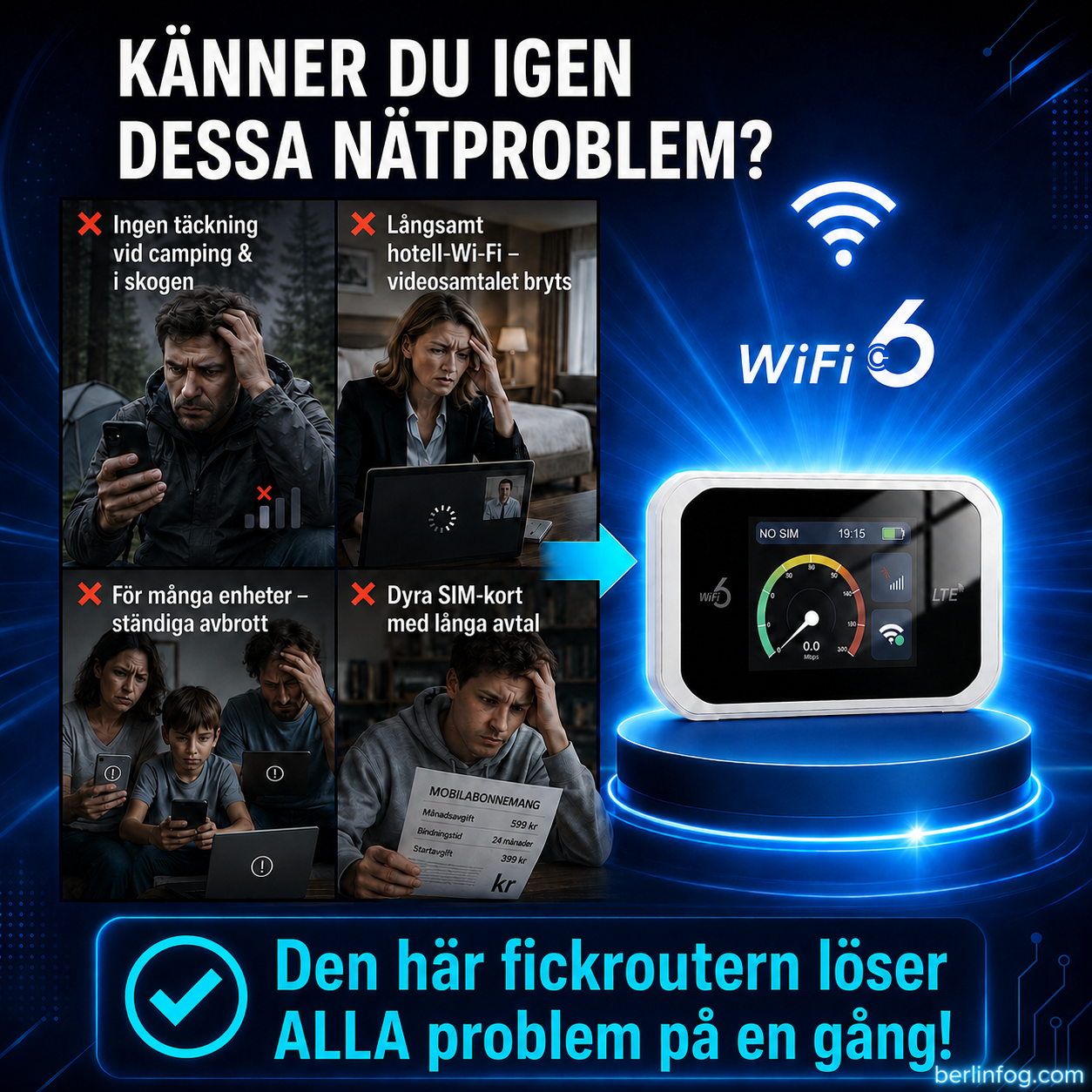 📶Bärbart Wi-Fi som är kompatibelt med alla nätverk.