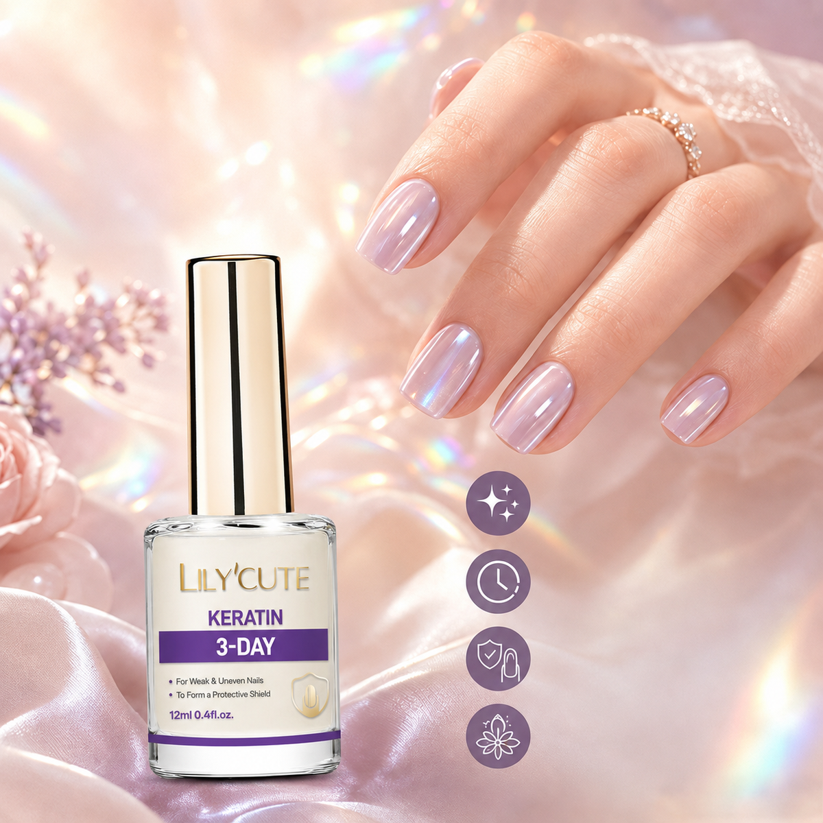 📢📢49% RABATT!! ⏰Lilac Glossy Mirror Nail Stärkare