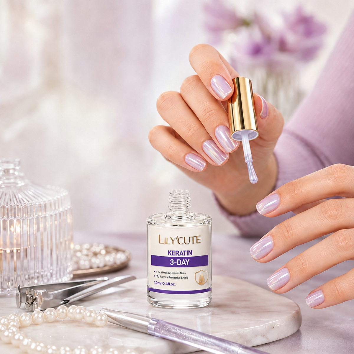 📢📢49% RABATT!! ⏰Lilac Glossy Mirror Nail Stärkare