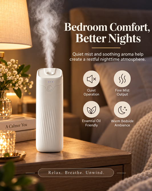 Vattenfri diffusor för eteriska oljor – 120 ml doftolja ingår