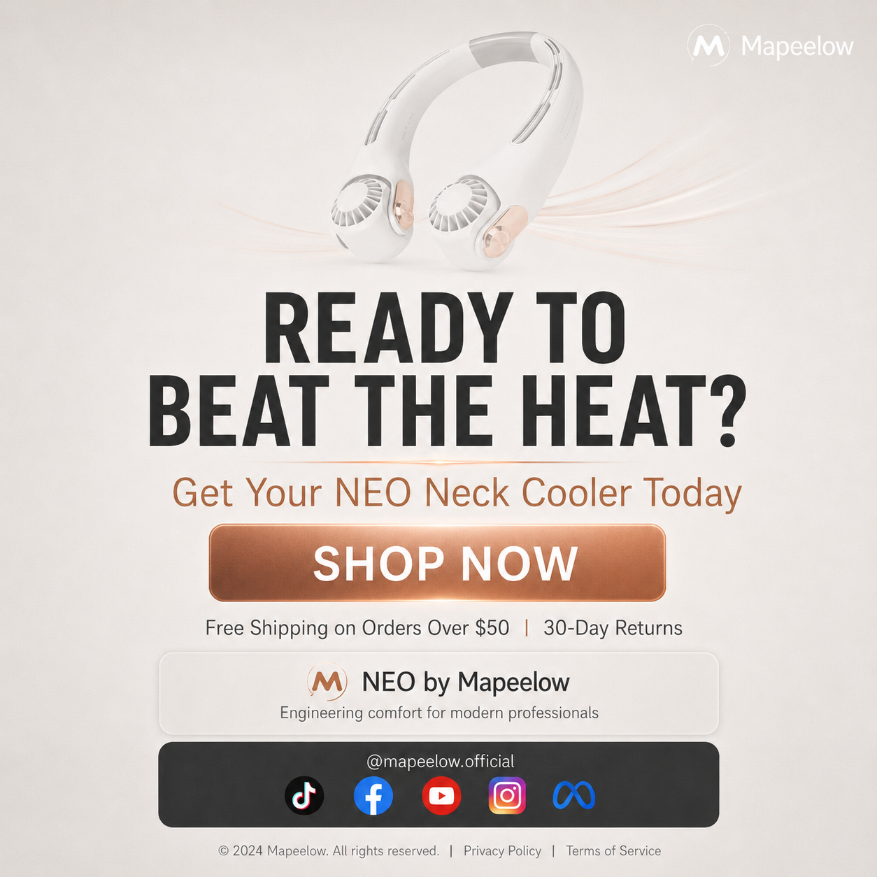 🍃 50% RABATT NU! 💨 Neck Air Conditioner Fan – Tyst, Bärbar & 360° Roterbar – Perfekt för Sommar 🌞