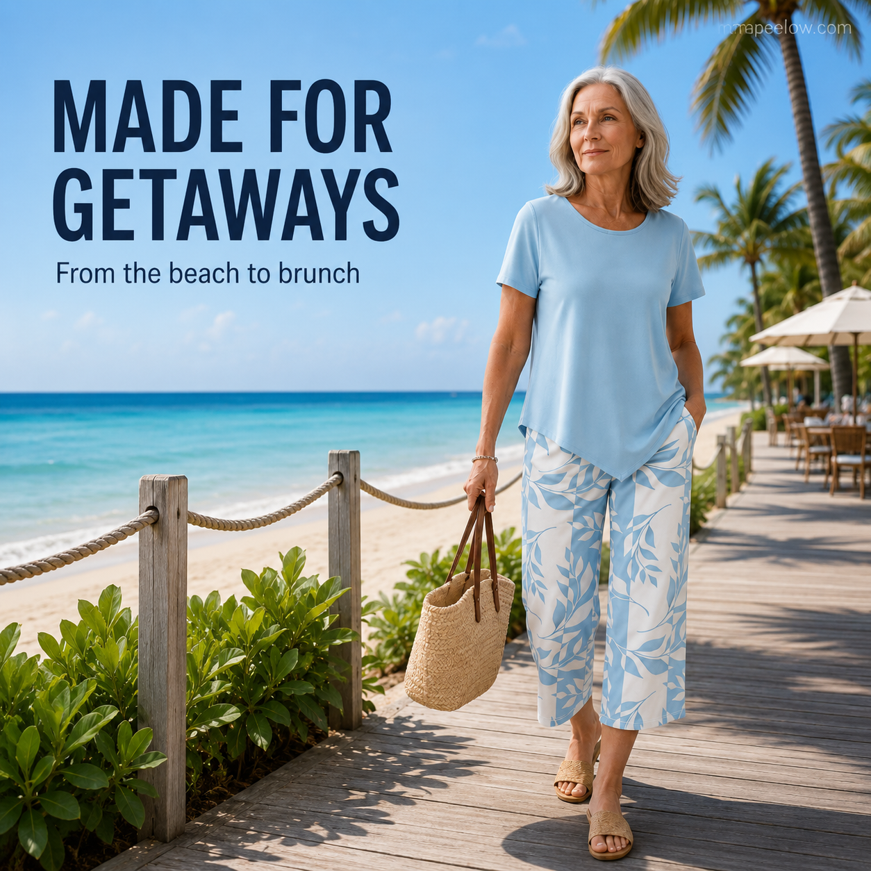 Women's Asymmetrical Top & Capri Pants 2-Piece Set