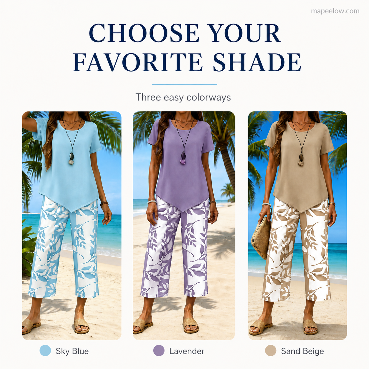 Women's Asymmetrical Top & Capri Pants 2-Piece Set