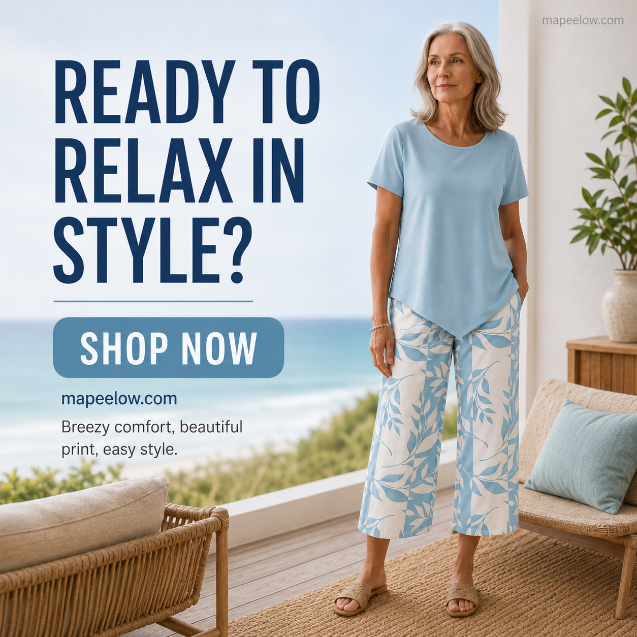 Women's Asymmetrical Top & Capri Pants 2-Piece Set