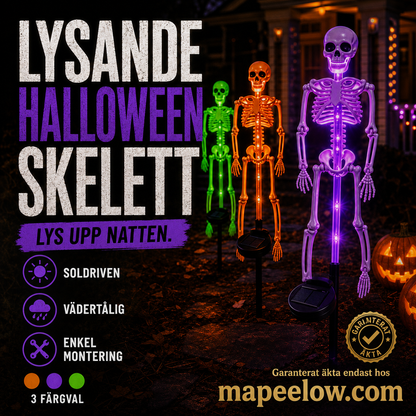 🎃💡 Solcellsdrivna skelettlampor för marken – lyser i mörkret, solcellsdrivna, enkla att installera. Perfekta för spökiga trädgårdar, verandor och gångvägar! 👻🪦✅