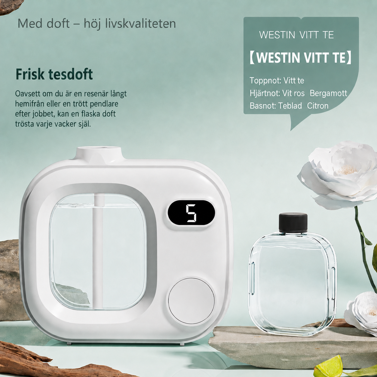 Smart LED-aromdiffuser med justerbar dimkontroll