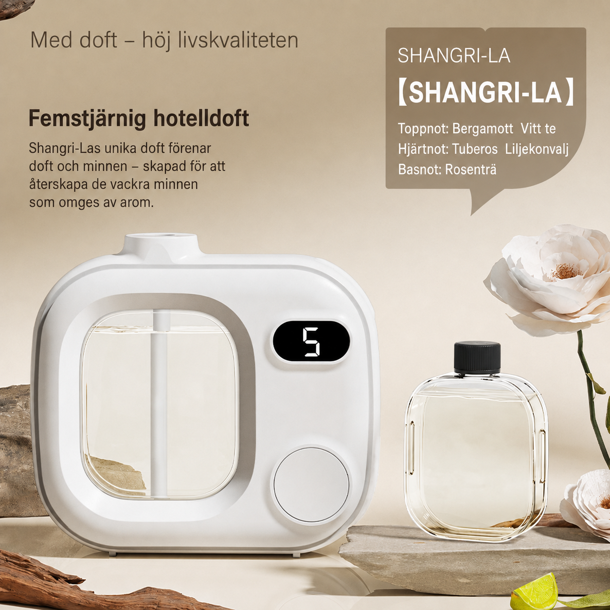 Smart LED-aromdiffuser med justerbar dimkontroll