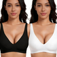 Jelly trådlös BH för kvinnor – Sömlös push-up bralette med djup V-ringning, perfekt för vardagen