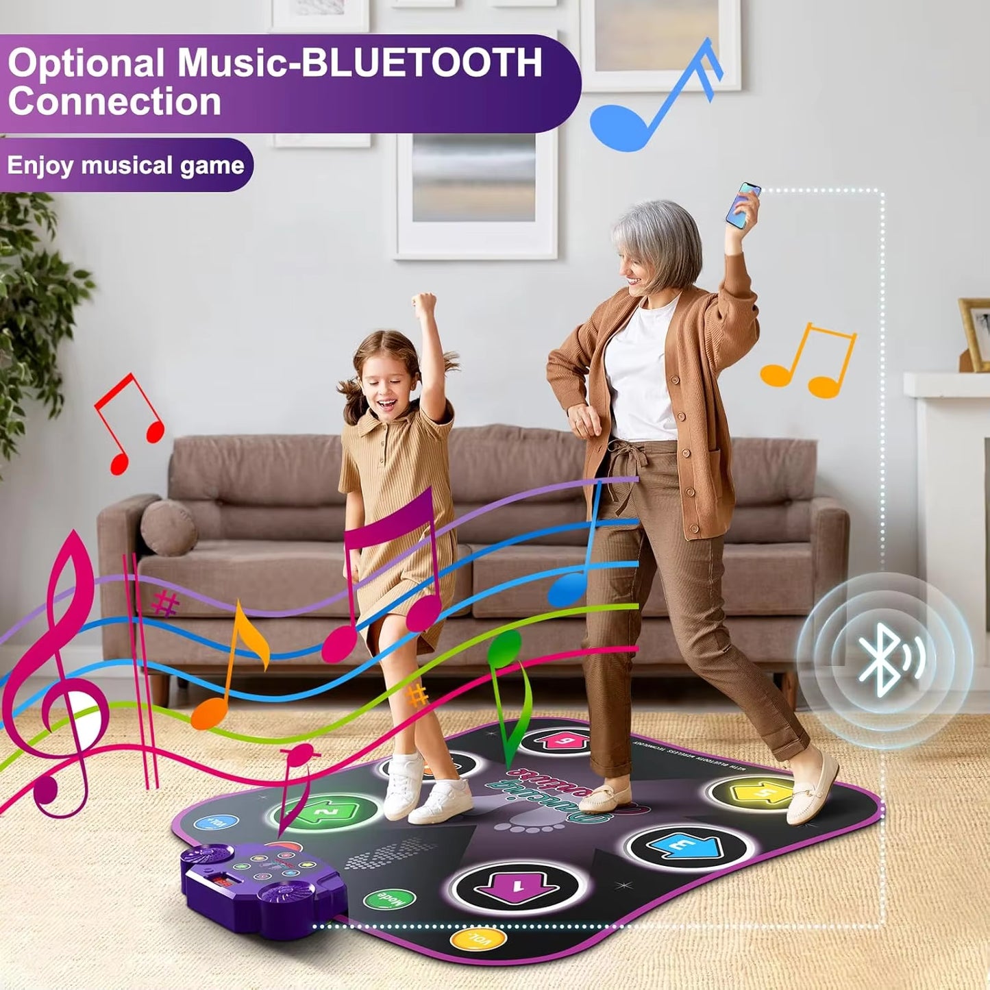 Ljusstyrande elektronisk dansmatta med Bluetooth