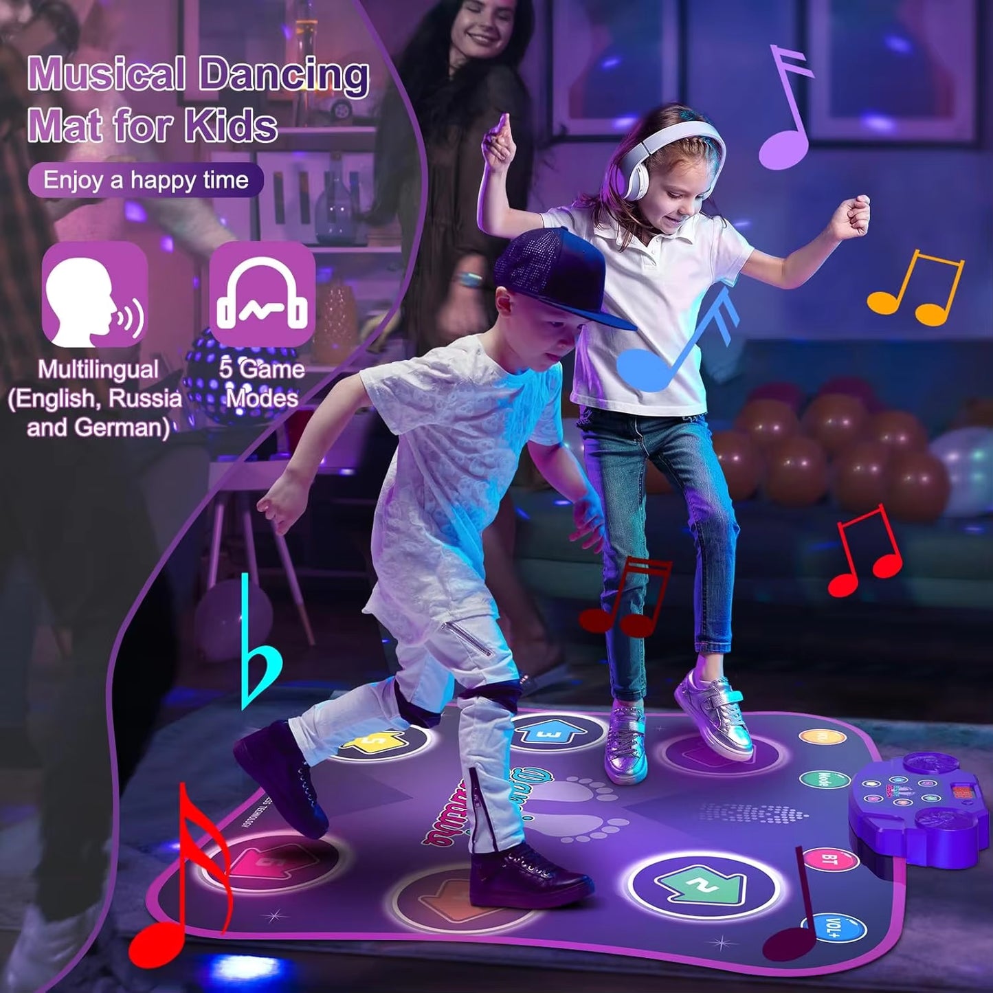 Ljusstyrande elektronisk dansmatta med Bluetooth