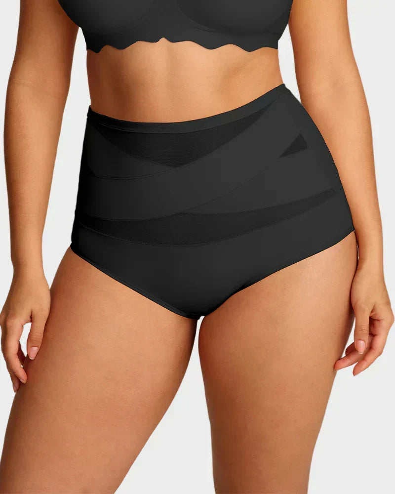 🌸Sista dagen – köp 1, få 3 paket✨Plus size-högmidjade trosor med korsande magkontroll