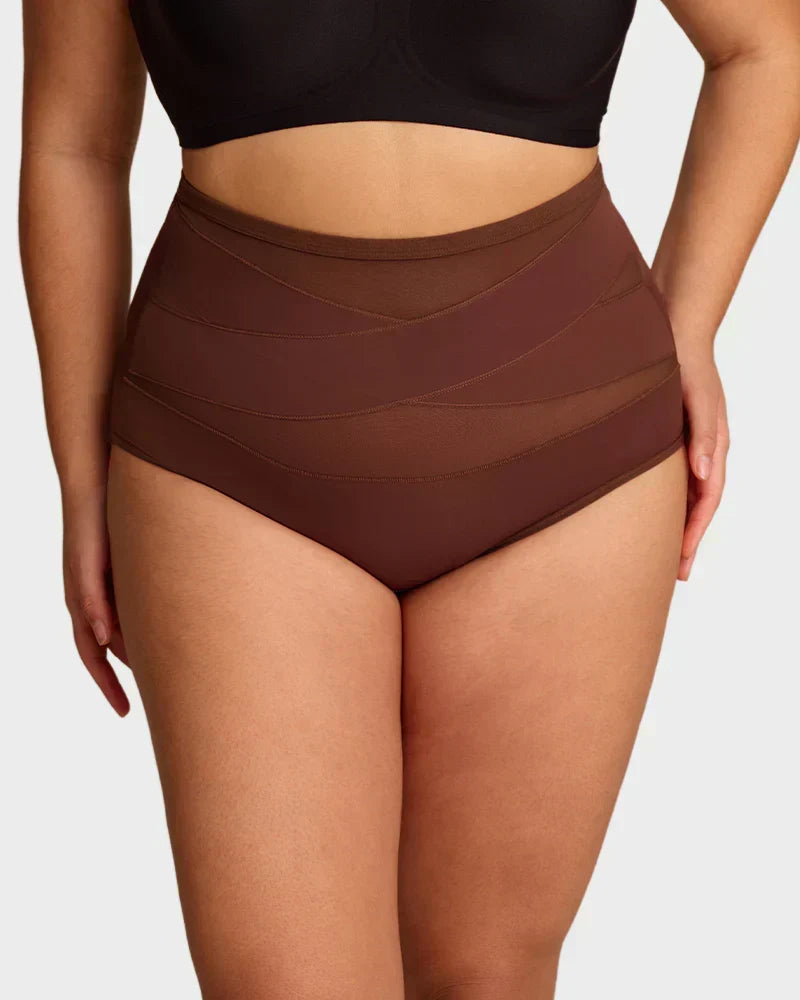 🌸Sista dagen – köp 1, få 3 paket✨Plus size-högmidjade trosor med korsande magkontroll