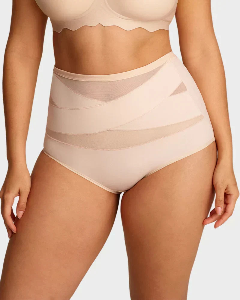 🌸Sista dagen – köp 1, få 3 paket✨Plus size-högmidjade trosor med korsande magkontroll