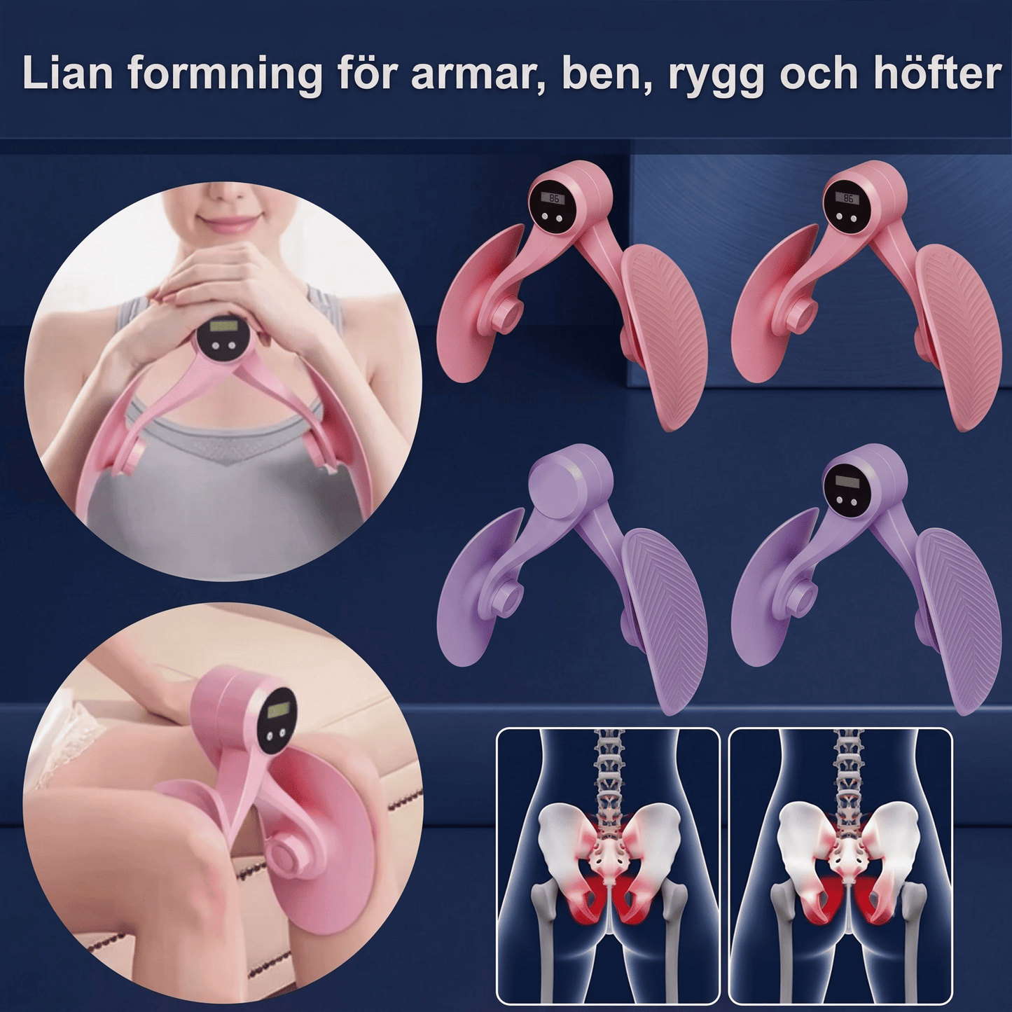 SlimTone – Bäckenbottentränare och Innerlårstränare med Motstånd | Effektiv Träning för Ben, Höfter och Armar