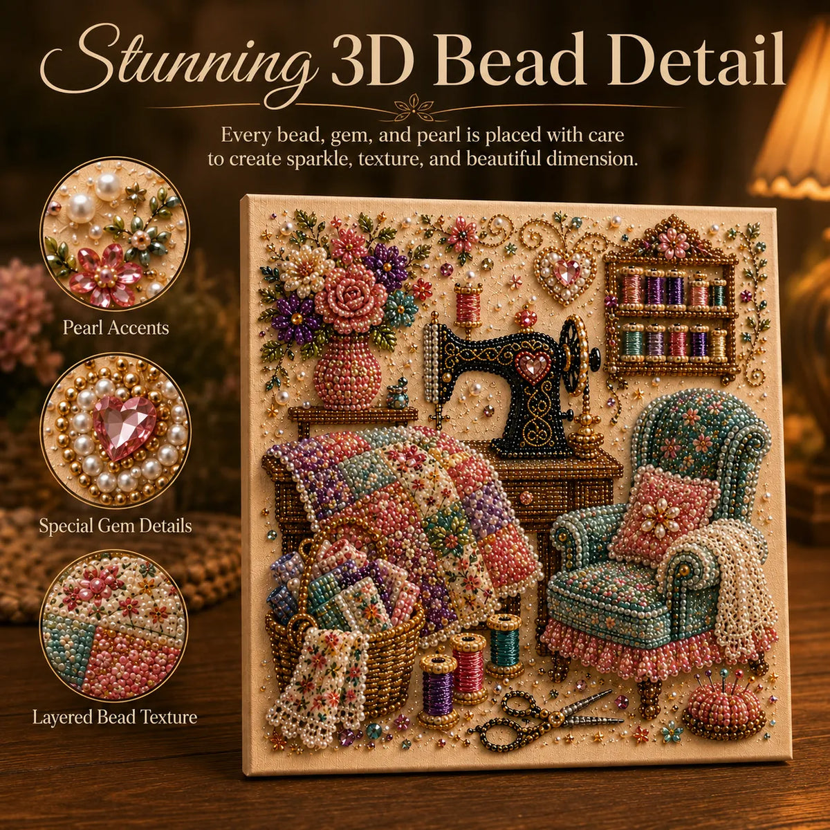 ⏳🔥Begränsad tid — 67 % RABATT!🎁💎3D-diamond painting-set med mysiga hobbyrum — koppla av & skapa🧘