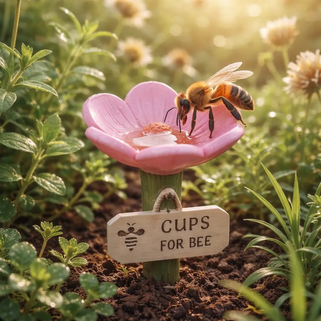 🐝 Blomformad vattenstation för bin 💧