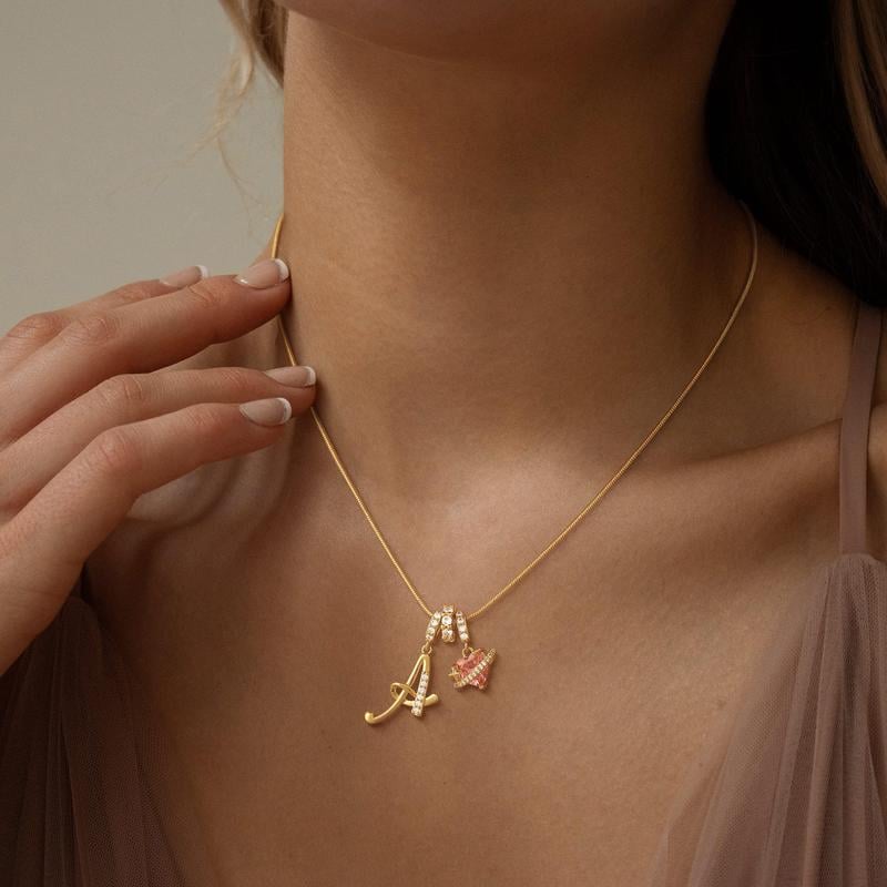 💖Sista dagen 49 % rabatt✨3-lagers halsband med initialer A-Z🎀