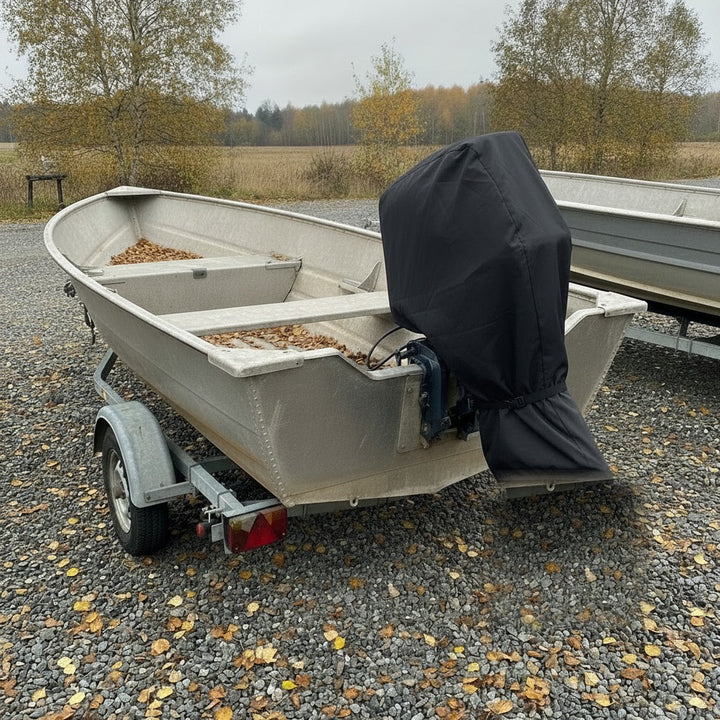 🚤❄️ 50 % RABATT – HELTÄCKANDE BÅTMOTORSKYDD I 420D OXFORD – SKYDDA UTOMBORDAREN MOT REGN, SNÖ & UV, UTAN VERKTYG! 🛡️