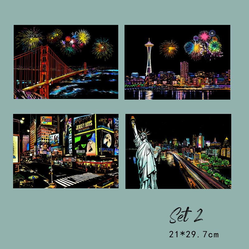 🧠🎨4-delars kreativt skrapmålningsset med verktyg（🚀55% rabatt）