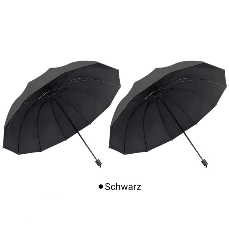 ☔ 12-ribbat vindtåligt paraply – stor täckning & kompakt vikdesign