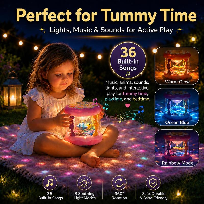 🌊 50% RABATT! 🎵 Roterande Ljusmusikleksak med Havsprojection för Baby – Lugnande Ljus, Mäktiga Ljud & Perfekt För Bebis Sömn & Lek 🧸