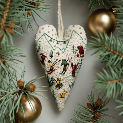 🎅Bästa julklappen💖DIY hjärtformad handbroderad juldekoration/dekorationskit