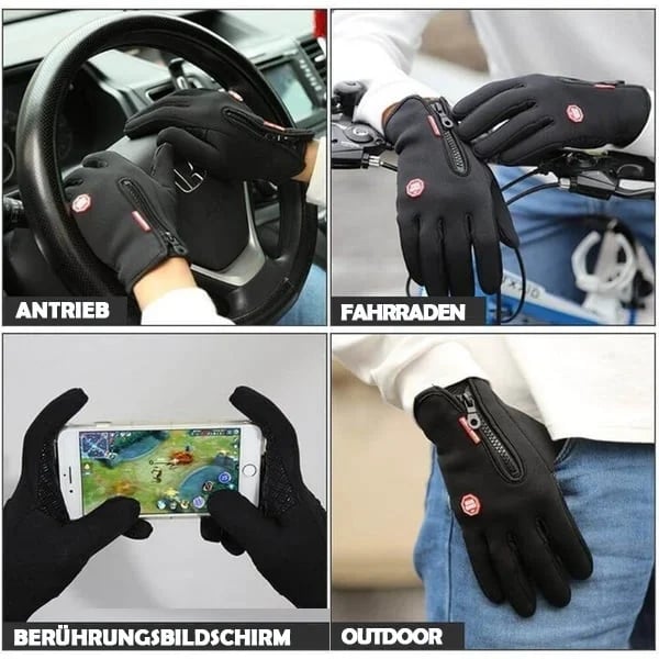❄️ Vattentäta termohandskar med pekskärm🎁Perfekta för utomhusarbete, cykling, löpning och bilkörning