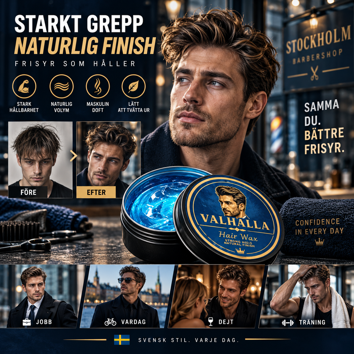 💈 KÖP 2 FÅ 1 GRATIS! Snygg frisyr med fräsch colognedoft – stylingpomada för män, 130 g