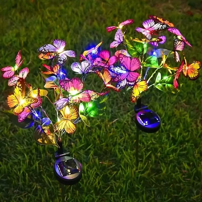 🦋Solcellsdrivna utomhuslampor med fjärilar💐