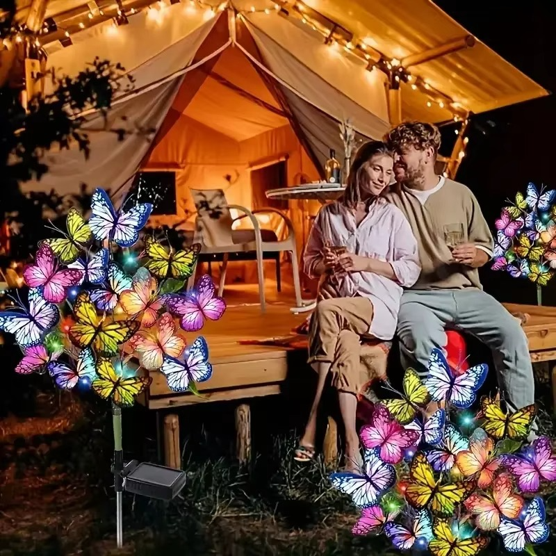 🦋Solcellsdrivna utomhuslampor med fjärilar💐