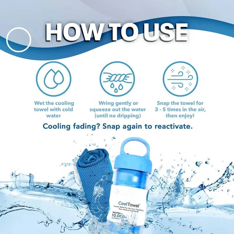 💦Sommarrea - KÖP 1 FÅ 1 GRATIS!!⚡50K+ SÅLDA!❄️Kylhandduk som du kan använda var som helst, när som helst! Återanvändbar, mjuk, absorberande och bärbar
