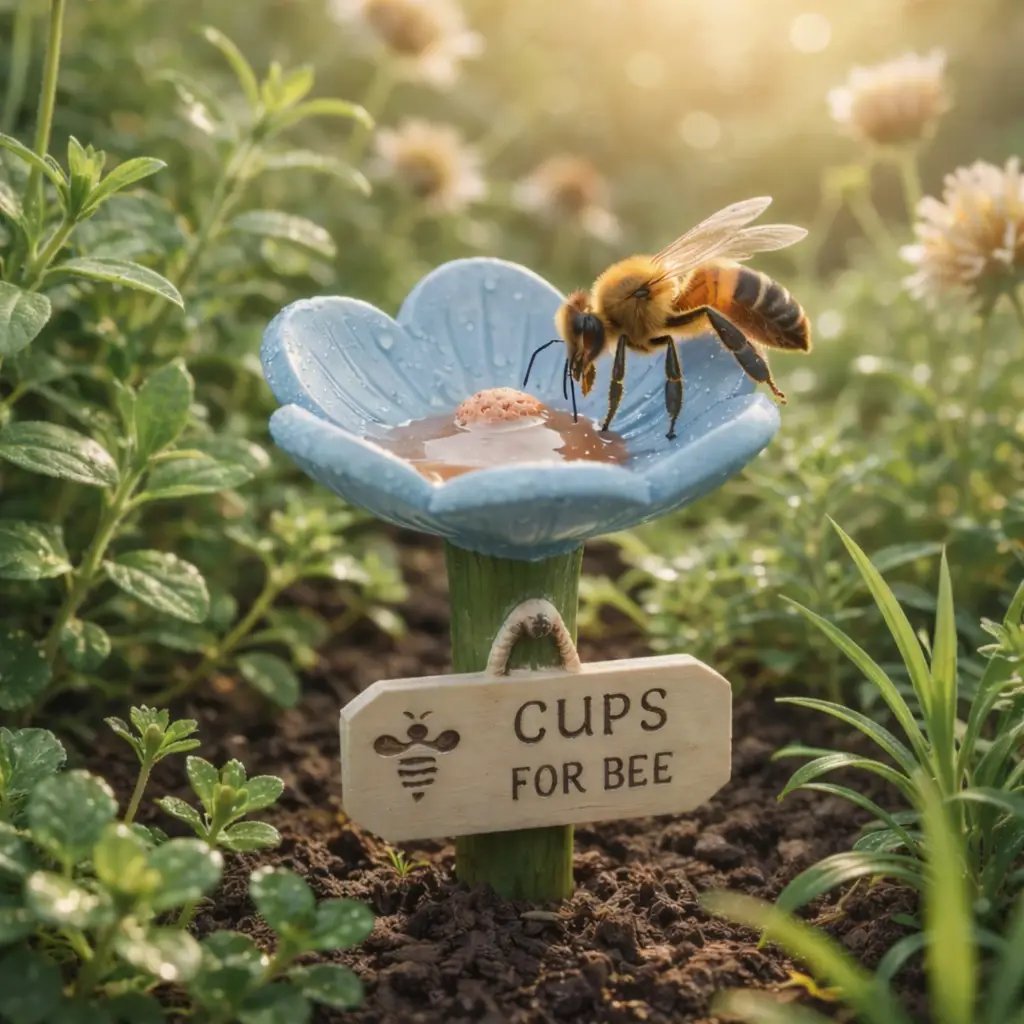 🐝 Blomformad vattenstation för bin 💧